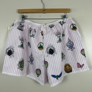 Katie Kime Women's XL Pajama Shorts Pink Striped Wicked Wizard of Oz Target NEW
